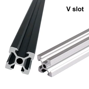 

2pcs Industrial European Standard 3D Printer Frame Silver Oxide Anodized V Slot Rail Aluminum Extrusion Profile 2020 Series