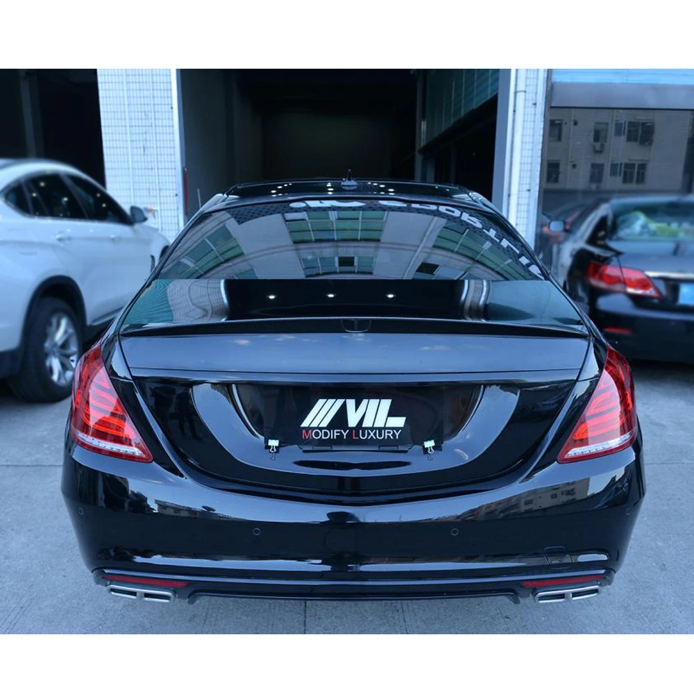 Для mecherdes Benz W222 S Class S400 S500 S600 S63 S65 AMG Sedan 4 двери 2014 2017 задний спойлер из углеродного
