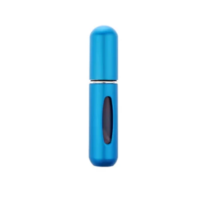 Blue Bottom-filled Mini Perfume Spray Bottles Metal Shell Spray Atomizer Portable Travel Perfume Storage Bottle Points Bottling - Цвет: Blue