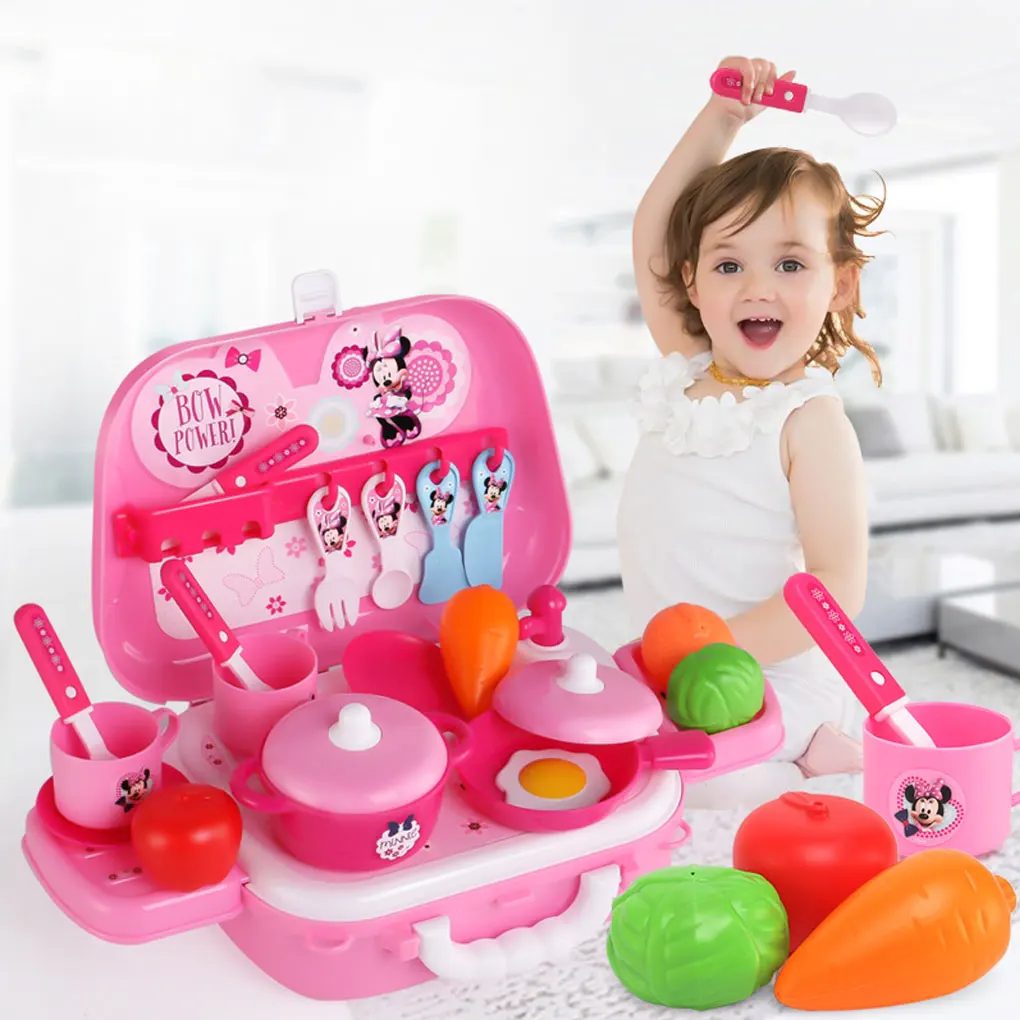 Портативный Дисней макияж набор модный дом Моделирование игрушечный туалетный столик красота ролевые игры для детей подарок на день рождения