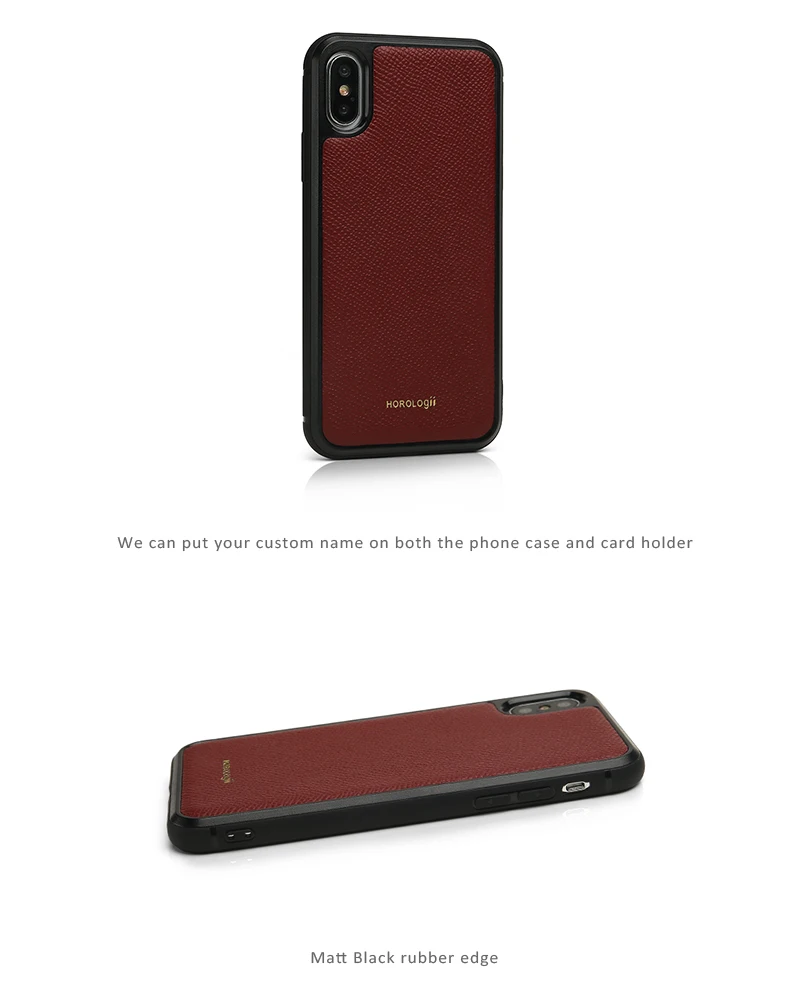 Horologii монограмма Бордовая кожа для карты Холдер чехол для iphone XS MAX 11 Pro Max набор для подарка Прямая поставка