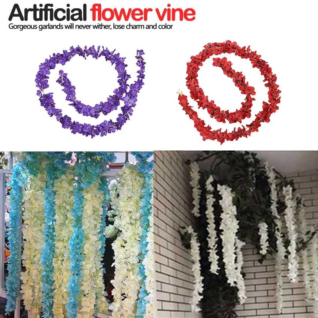 

1pcs 30cm Home fashion artificial hydrangea party romantic wedding decorative silk garlands of artificial flowers silk wisteria