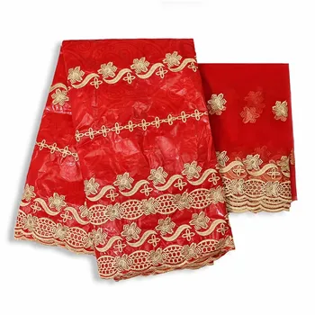 

2019 New arrival african bazin riche fabric with beads cord lace fabric guinea brocade fabric for wedding KY031411