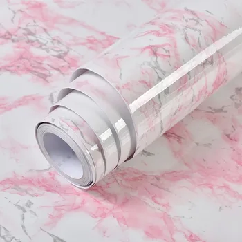 

Grosso impermeável pvc imitação de mármore padrão adesivos papel de parede auto-adesivo 3d cozinha renovação de móveis
