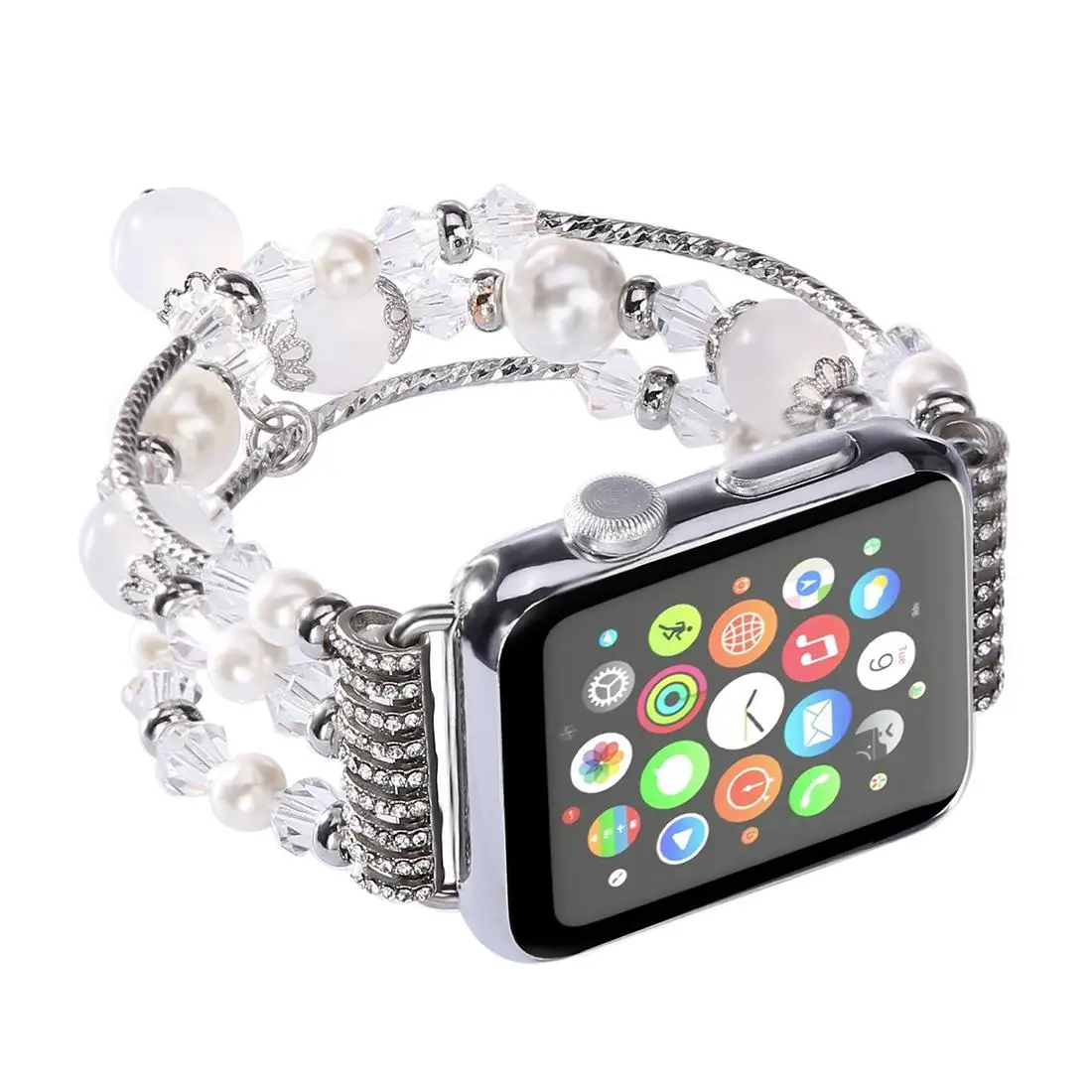 2 Цвета агат Часы Браслет ремешок для Apple Watch Watch1 2 диапазона 42/38 мм Для женщин ремешки Эластичный регулируемый ремешок для часов аксессуары