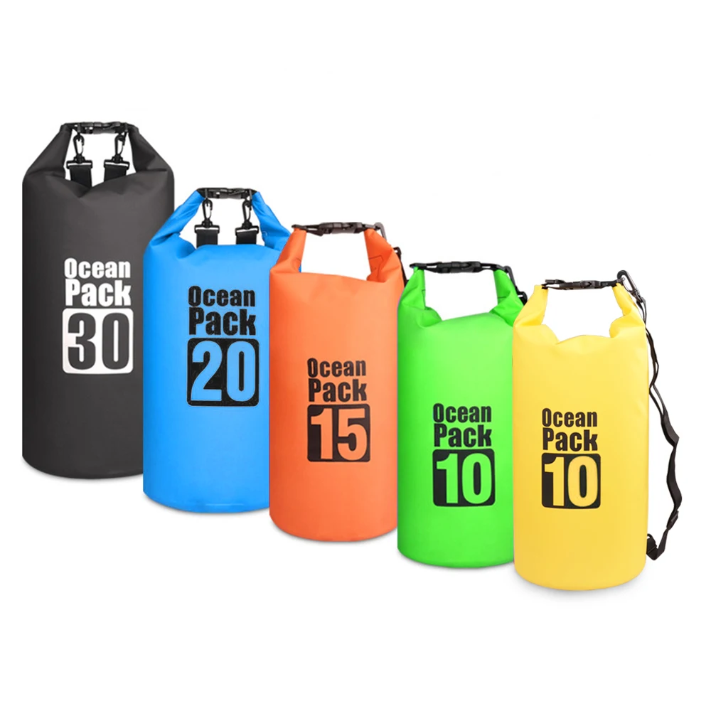 30L PVC Waterproof Floating Dry Bag Kayaking Sack Motorcycle Rear Shoulder Bags
