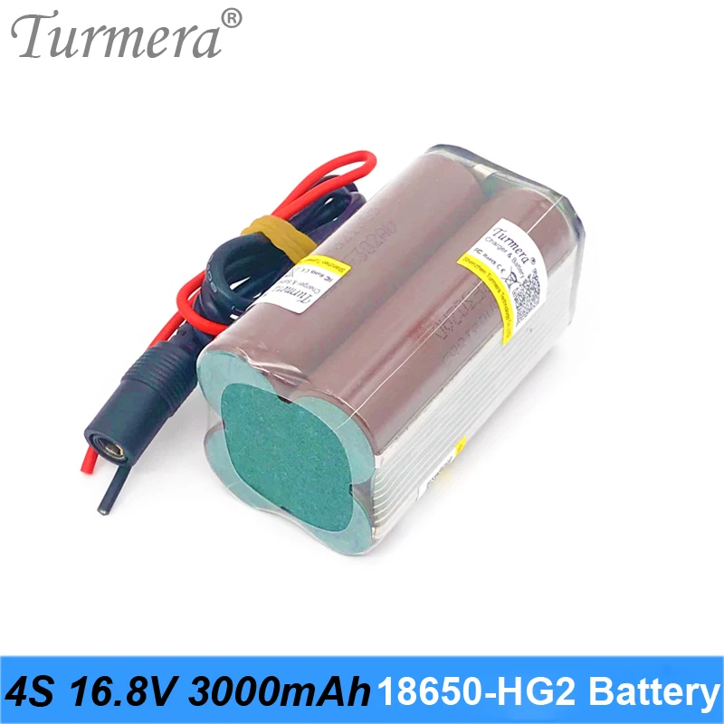 4S 16. 8V 14.4V 3000mAh Reachargeable Lithium Battery Pack INR18650-HG2 3000mAh 30A Battery Cell with 4S 40A BMS for Screwdriver Battery 03