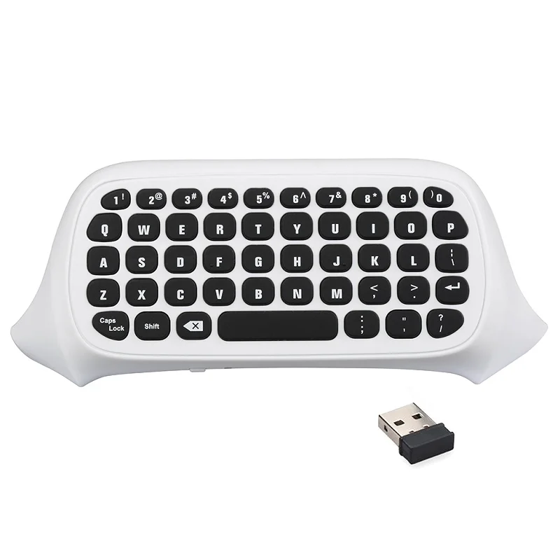 White 47 Keys Wireless 2.4G Practical Mini Handheld Keyboard Gaming Message Gamepad Keyboard For XBOX ONE S Controller - Color: White