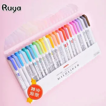 

zebra Mild liner double headed fluorescent pen Creative pastel highlighters Marker School supplies kawaii fluescent highlighter