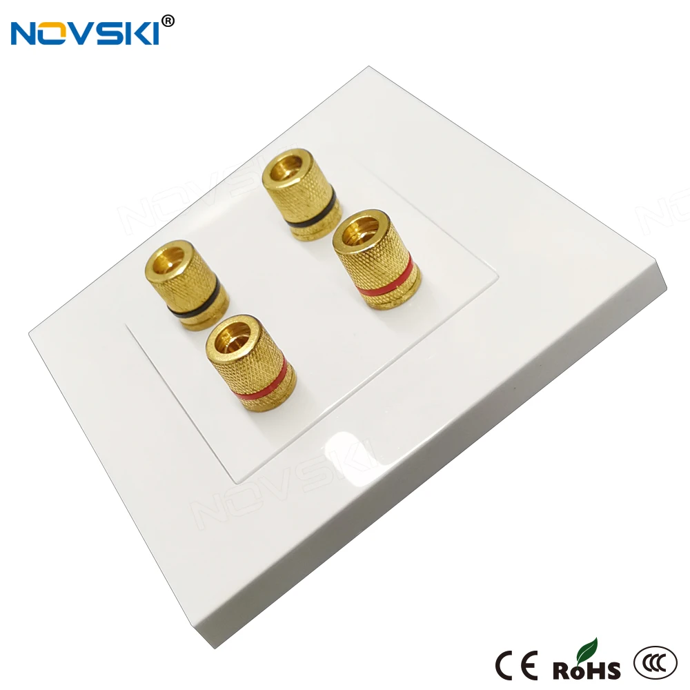 NOVSKI High-end Wall Socket Audio Video Panel Speaker Junction Box Power Outlet Hi-Fi Terminal White PC | Обустройство дома