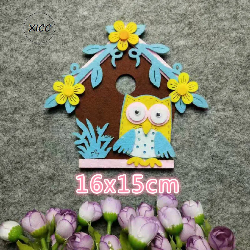 Owl House Non Woven Felt DIY Kindergarten Wall Paste Decoration Beautiful Moon Leaves Cute Classroom Decoration Stickers Patch