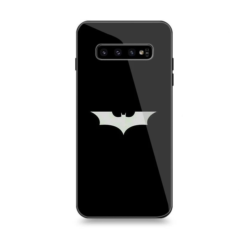 Чехол для телефона Стекло для samsung A10 A20 A30 A40 A50 A60 A70 S7 край S8 S9 S10 плюс Чехол Marvel Бэтмен логотип