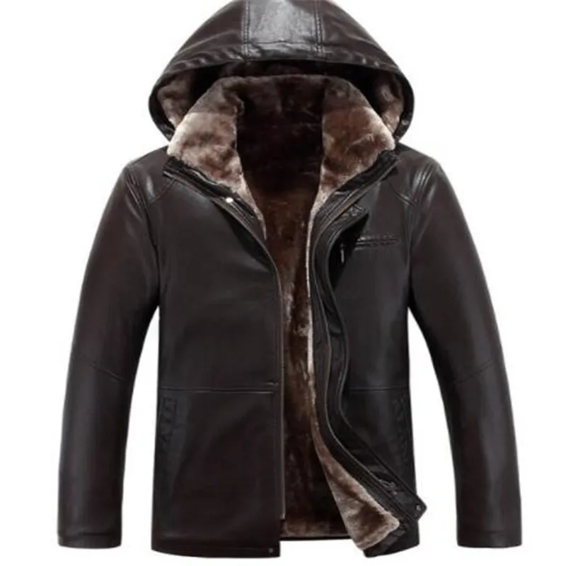 M--4XL Горячая 2019 Зимняя Мужская Новая мода для отдыха Съемная шапка овчина мех одна