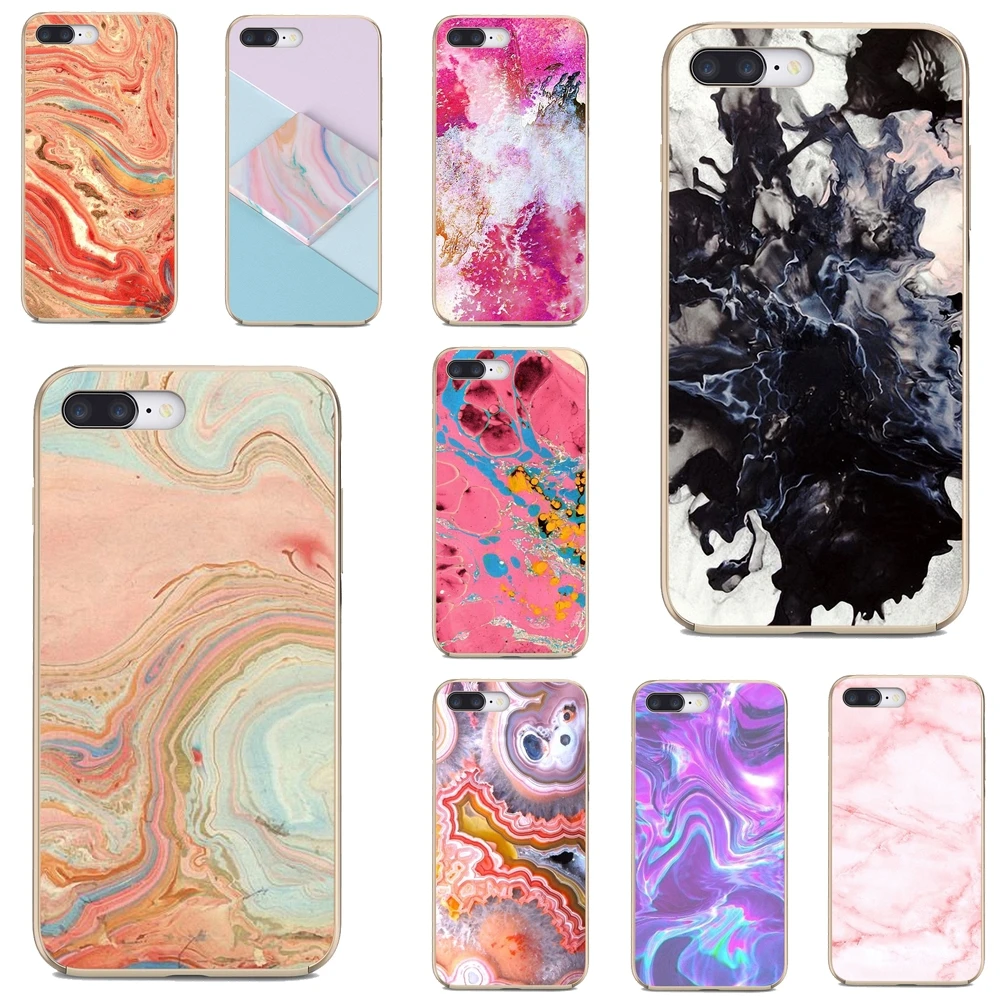 Soft Skin Cover For Xiaomi mi Redmi Note 3 4 4X 5 6 7 8 8t 9 9s 9t 10 pro lite Pink-White-Black-Texture-Marble-rock | Мобильные