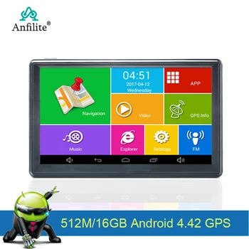 

7 inch Android GPS Car Truck Navigator Bluetooth wifi 16G/512M,AV-in,Truck Map Free maps for Europe Spain Britain