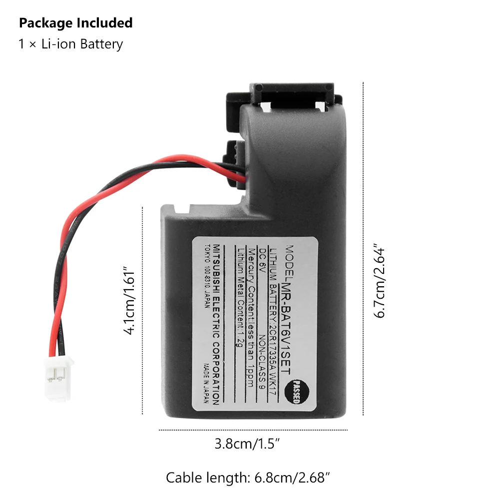 MR-BAT6V1SET 6V 1500 мА/ч, PLC Батарея резервного копирования Батарея для калькулятор дверной звонок с ЧПУ Системы MR-J4 2CR17335A WK17 с разъемом