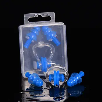 

Silicone Swimming Earplug Nose Clip Set Waterproof Protector Watertight Diving Surf Pool Accessories Box Package for Adult Kids