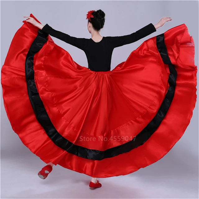 Disfraz de danza española para mujer, traje de Flamenco clásico, falda  Swing, tortilla, actuación del vientre, 2022/360, 540/720