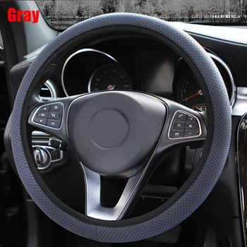 

38cm Car Universal Steering Wheel Cover Protector Anti-Slip Knitted fabric