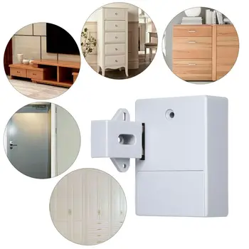 

Smart Electronic Hidden RFID Cabinet Lock No Hole Easy Installation Furniture Locker Wardrobe Shoe Cabinet Drawer Door Protect