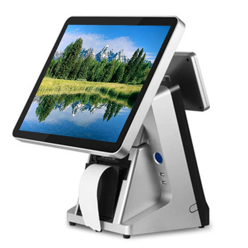 

EPOS machine high quality 15 inch POS System for restaurants touch screen with printer and VFD POS terminal