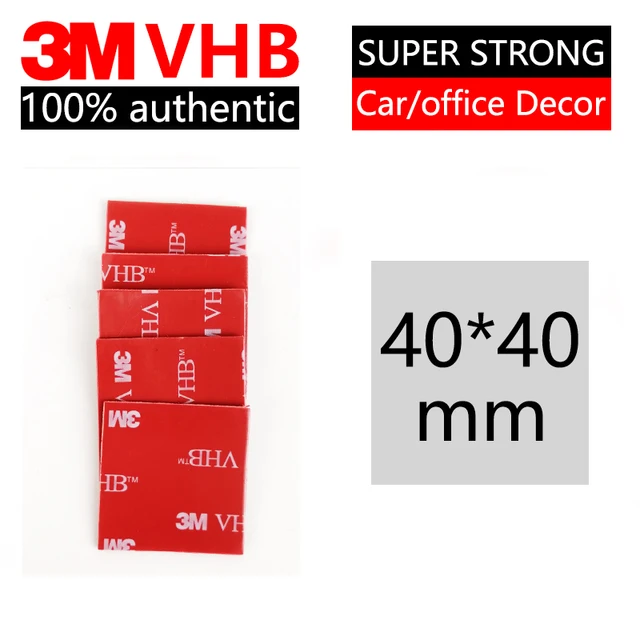 3M Super Strong VHB Double Sided Tape Waterproof No Trace Round Self Adhesive Acrylic Pad Two Sides Sticky For Home/Car Square 40X40mm
