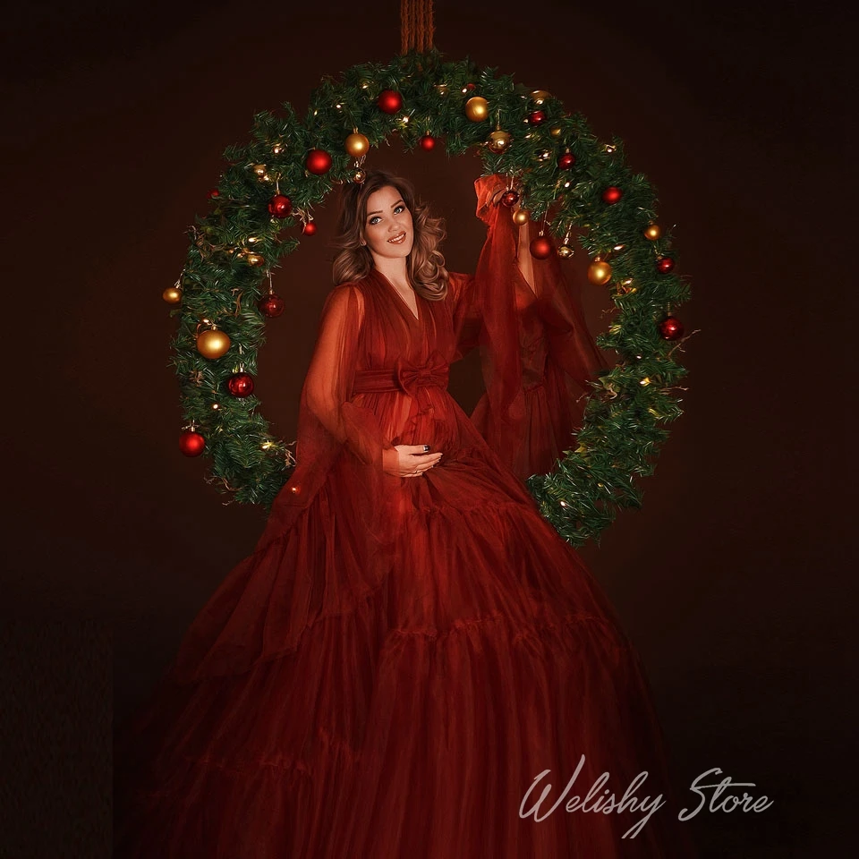 New Sexy Maternity Tulle Dresses Women 2020 Long