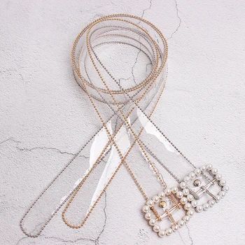 

Fashion clear belt waist belts for women 2020 transparent white pearl belt cinturon mujer plastic designer waistband ladies