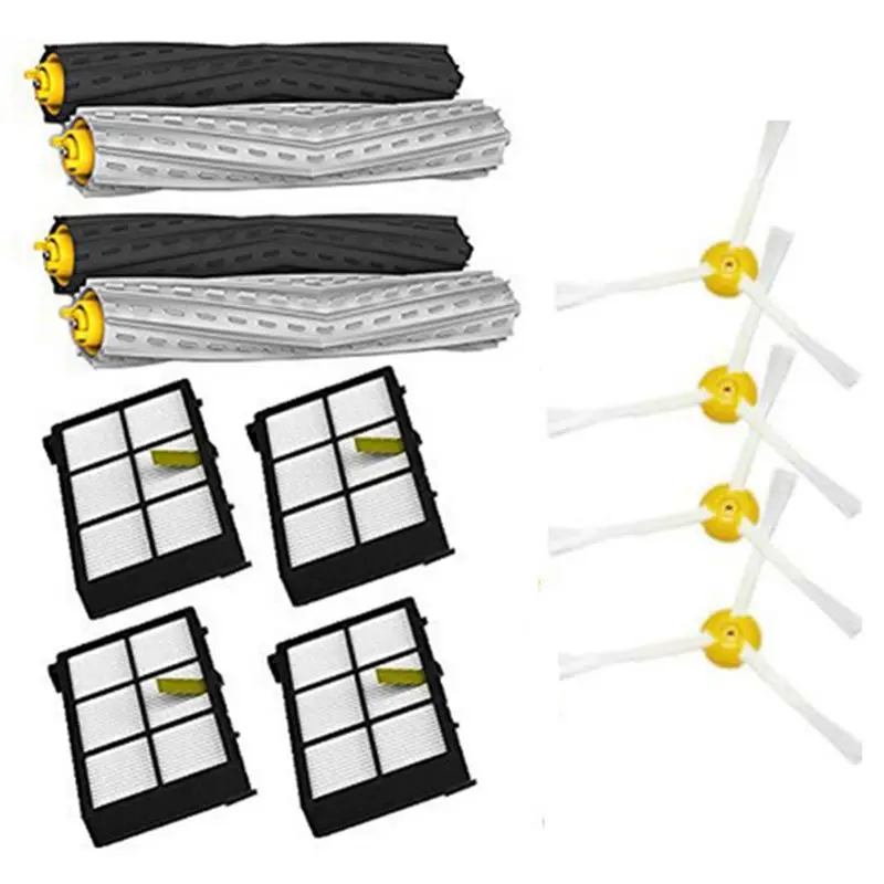 Топ предложения 1 комплект без запутывания мусора экстрактор и фильтры и боковая щетка пополнение комплект для iRobot Roomba 800 900 серии