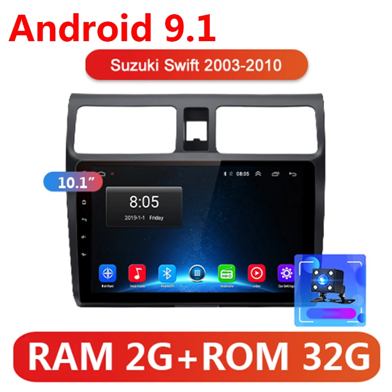 

10inch 2 din Android 9.1 2G+32G Car Radio Multimedia video player for SUZUKI SWIFT 2003 2004 2005 2006-2010 2din GPS WIFI No DVD