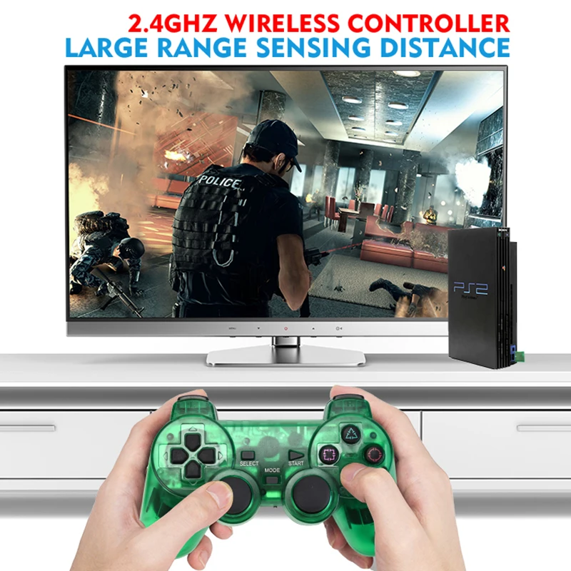 Данные лягушка 2,4G беспроводной геймпад для sony PS2 контроллер двойной вибрации шок контроллер для Playstation 2 Консоль джойстик