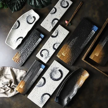 

Creative restaurant ceramic dish steak sushi cake dessert fruit Japanese sashimi plate multi-function jewelry display plate