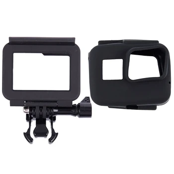 

Plastic Protective Standard Border Frame Case for Gopro Hero 5 Black Action Camera & for Gopro Hero 5 Soft Silicone Case Cover S