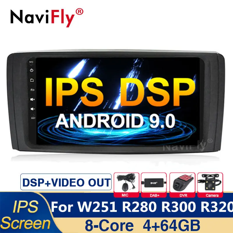 Flash Deal 9" IPS DSP 8Core Android 9.0 Car radio multimedia player gps navigation for Mercedes Benz R Class W251 R280 R300 R320 R350 W251 0
