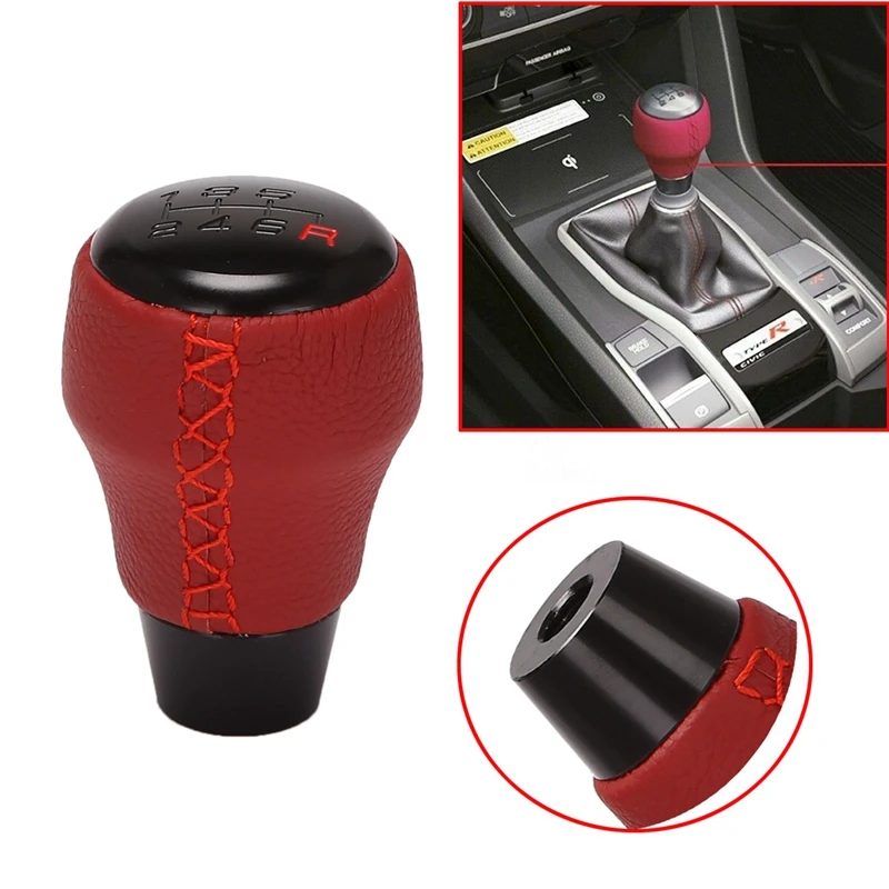Acouto Round Ball Car Gear Shift Knob Shifter LeverFor JDM Honda Civic FD2 Type-R 6 Speed