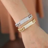 Silver Color Iced Out Bling Micro Pave White CZ Bar Charm Bracelet Curb Miami Cuban link Chain Bangle Hip Hop Women Men jewelry 5