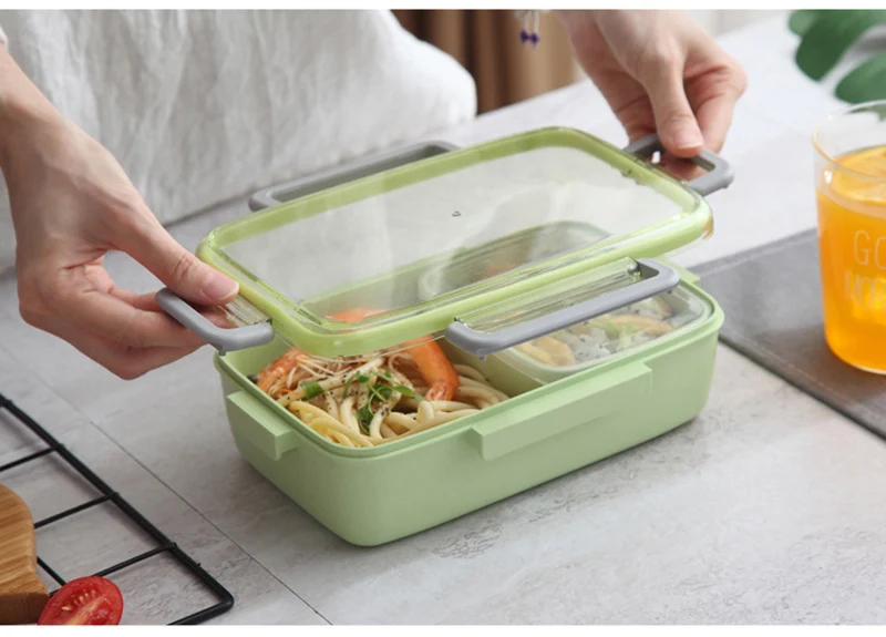 TUUTH New Microwave Lunch Box Independent Lattice For Kids Bento Box Portable Leak-Proof Bento Lunch Box Food Container A11