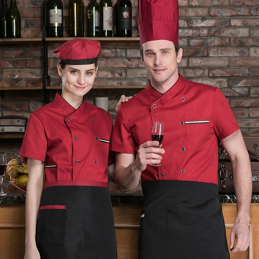 Unisex restaurant uniforms shirts unisex New short sleeved hotel chef Uniform Food Service Breathable Kitchen Chef Jackets