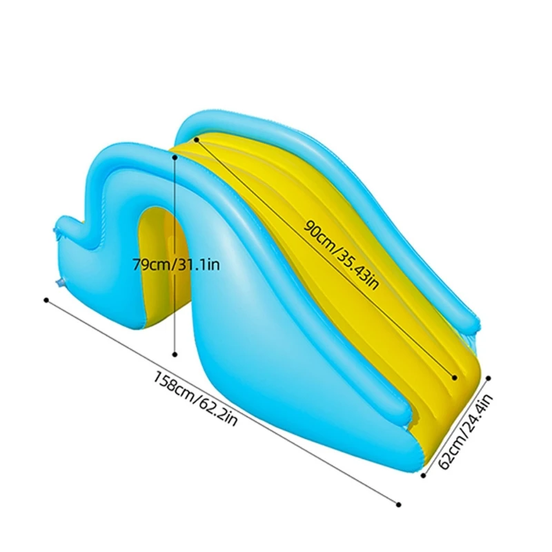 C5AA Inflatable Water Slide Wider Steps Kids Bouncer Castle Swimming Pool Supplies