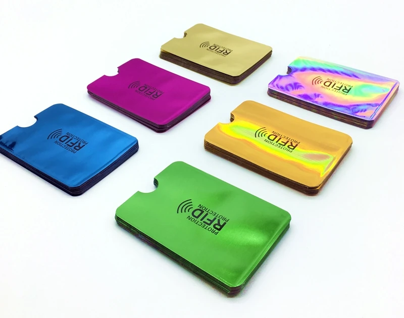 5 шт Новый многоцветный лазерный алюминий Анти Rfid кошелек блокировки Reader замок банк держатель для карт ID Чехол для банковских карт Для