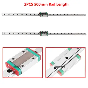 

2PCS 500mm Miniature CNC Linear Rail Sliding Motion Mini Slide Rail Linear Guide W/ MGN12H Sliding Block for CNC 3D Printer DIY