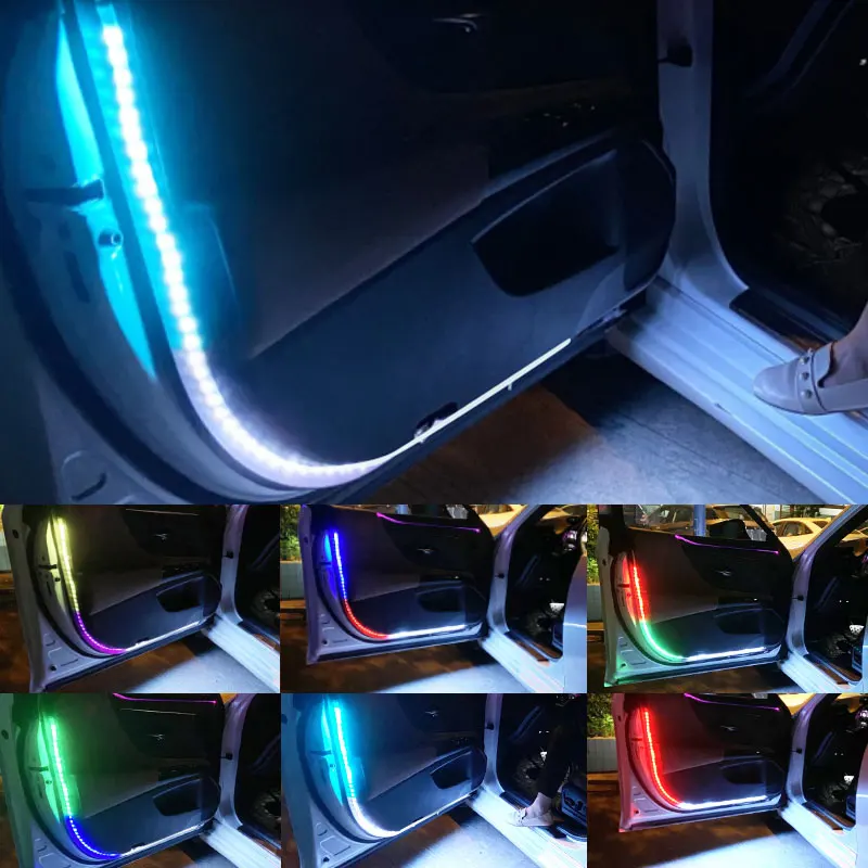Светодиодная лента RGB для двери автомобиля цветная приветственная лампа