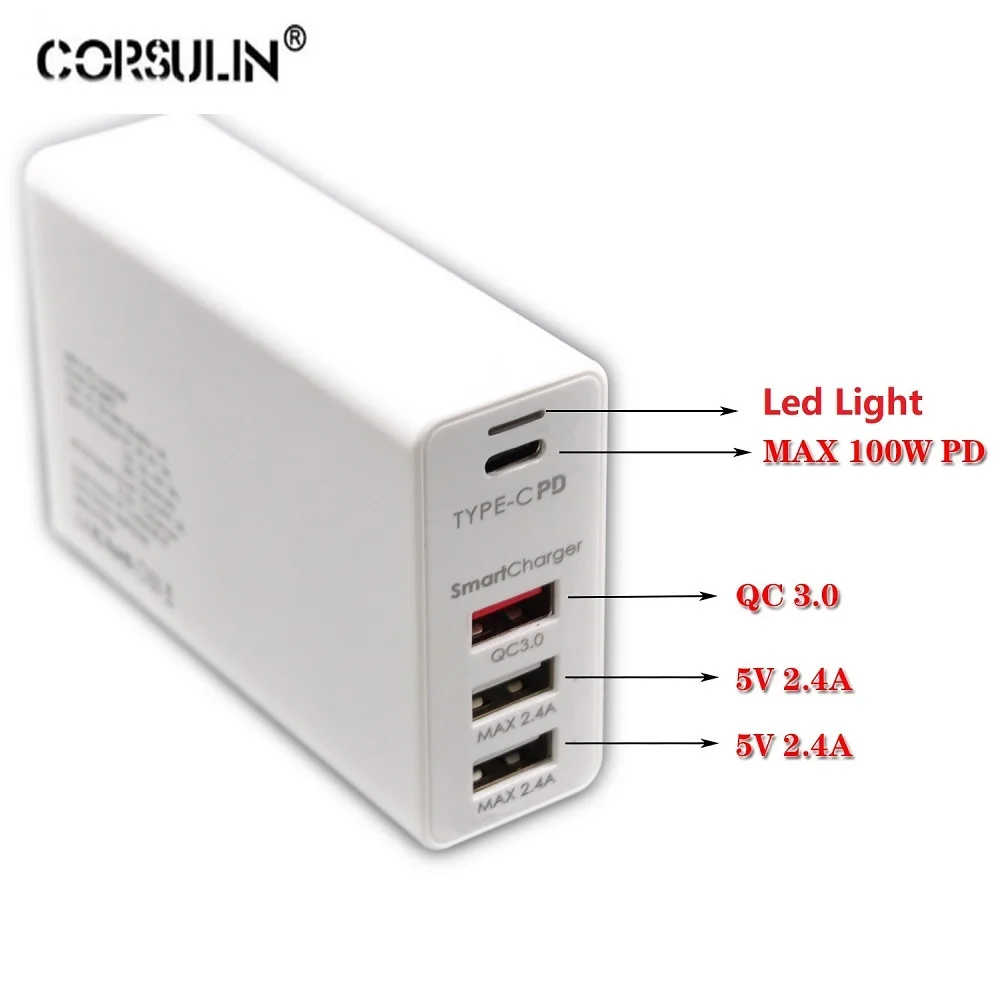 USB C PD CHARGER 100W TYPE C ADAPTER FOR LAPTOPS AND MOBILE PHONES