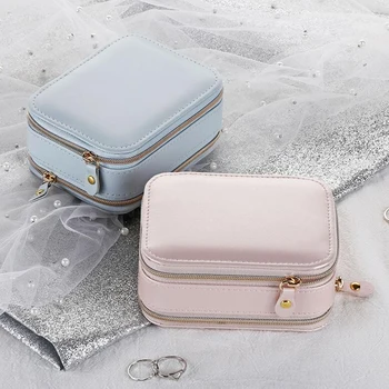 

Jewelry Storage Box Travel Portable Zipper Jewelry Bags Stud Earrings Solid Camping And Travel Supplies