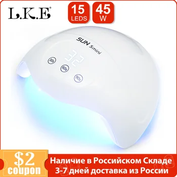 

LKE UV Lamp For Manicure 45W LED Nail Dryer Lamp Sun Light Curing All Gel Polish Drying UV Gel USB Smart Timing Nail Art Tools