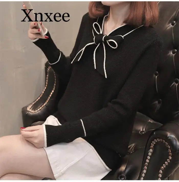 utumn Winter Pullover Sweater Women Long Sleeve Knitted Sweater Female with Bow Yellow Red Jumper Ladies Clothes wool pullovers utumn Winter Pullover Sweater Women Long Sleeve Knitted Sweater Female with Bow Yellow Red Jumper Ladies Clothes wool pullovers