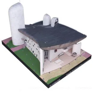 Le Corbusier галерея церковь 3D бумажная модель ремесло Руководство DIY Студенческая деятельность трехмерное моделирование строительные модели игрушки