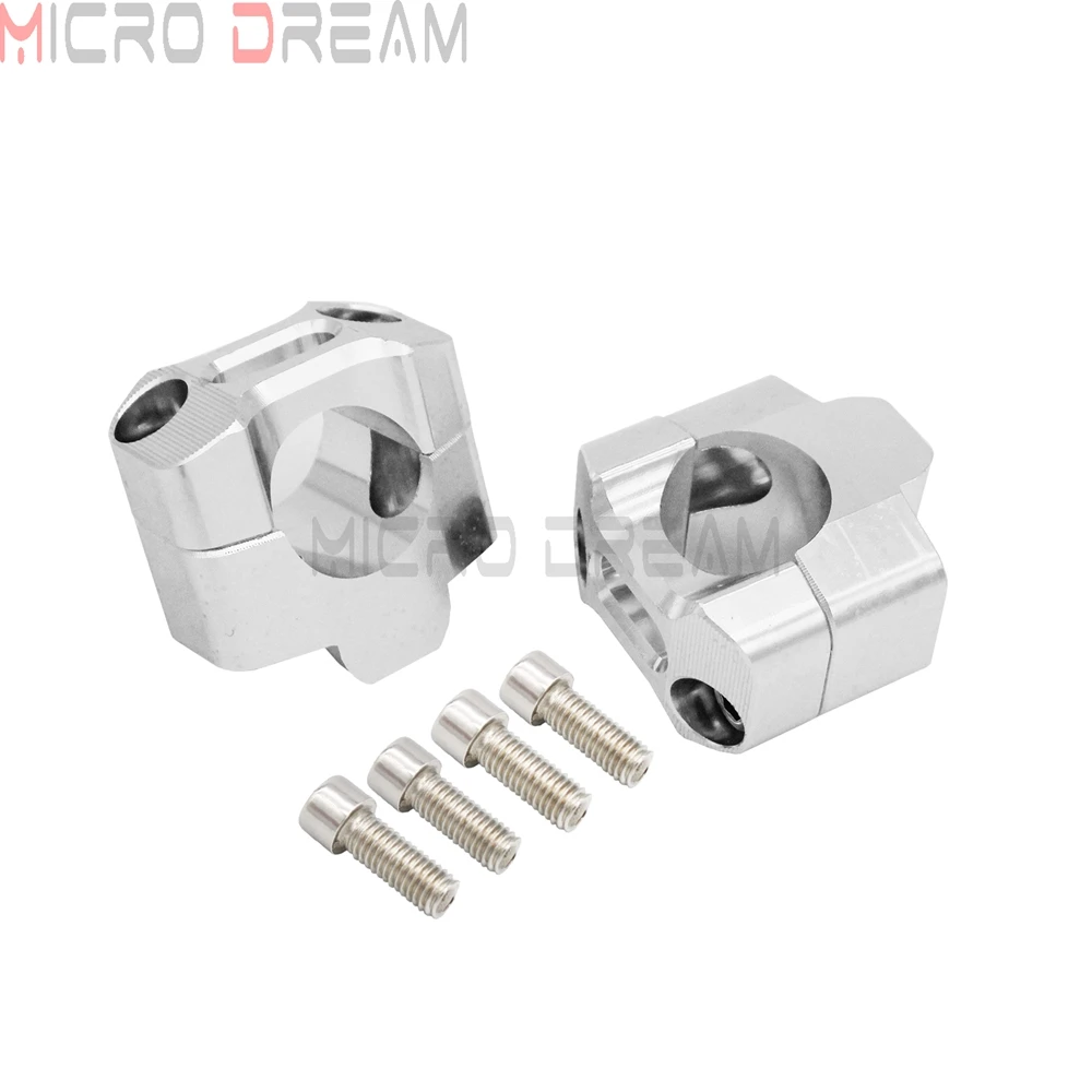 Мотоциклетный Руль Riser Kit внедорожный бар зажимы руль Risers адаптер для 7/" 1-1/8 ATV уличный велосипед Pit Dirt Мотоцикл - Цвет: Серебристый