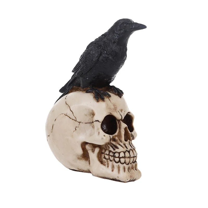 VILEAD Resin Crow Skull Ornaments Fashion Flower Pot Home Decor Creative Statue Personalized Decoration Art Painting Movie Props VILEAD Resin Crow Skull Ornaments Fashion Flower Pot Home Decor Creative Statue Personalized Decoration Art Painting Movie Props