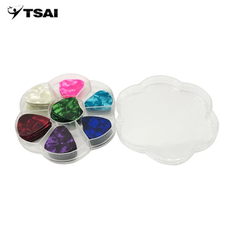 105 Pcs Celluloid Musical Instrument Picks Smooth Guitar Ukulele Picks Guitar Accessories With Plastic Box